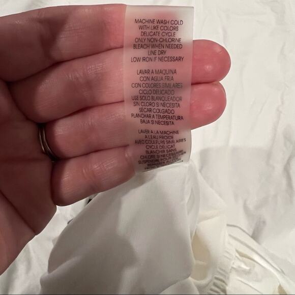 Calvin Klein NWT Smocked Waist Wide Leg Pants size L White - Picture 11 of 11